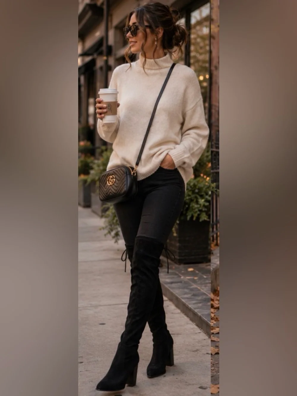 Marc Fisher LTD Okun Black Suede Over-the-Knee Boots Mob Wife Old Money Chic